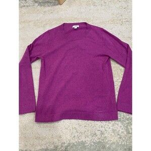 J Crew Sweater Women Small Teddie Long Sleeve Crew Neck Wool Cotton Blend Purple